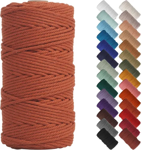 Miniatura 124 de NOANTA - Cuerda de macramé color beige natural, 1/8 pulgadas (3 mm) x 109 yardas (100 metros), cuerda de algodón colorido para colgar en la pared
