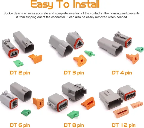 Miniatura 4 de Conector de la serie DT 12 pines (16 AWG-22 AWG) sellado macho y hembra Auto impermeable conector de cable eléctrico enchufe