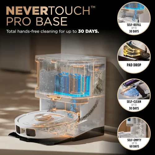 Miniatura 2 de Shark Robot aspiradora y trapeador, autovaciado, autolimpieza, robot aspirador y trapeador con sin bolsa, base de vacío HEPA de capacidad para 60