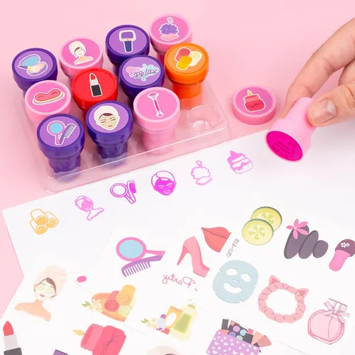 Miniatura 8 de 36 recuerdos de fiesta de spa, 24 tatuajes temporales y 12 sellos, ideal para fiestas de pijamas, decoración de tarjetas de cumpleaños, suministros