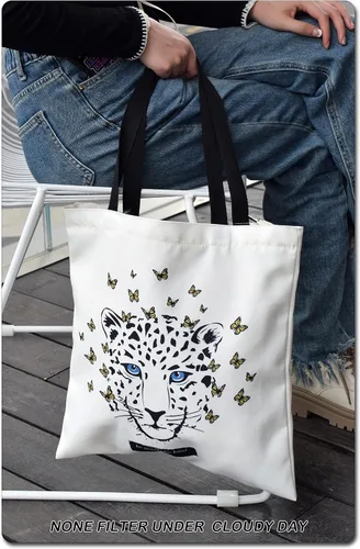 Miniatura 2 de TeeYee Bolsa de lona para compras, bolsa de playa ligera con asas, bolsas de comestibles reutilizables, adecuadas para actividades de regalo