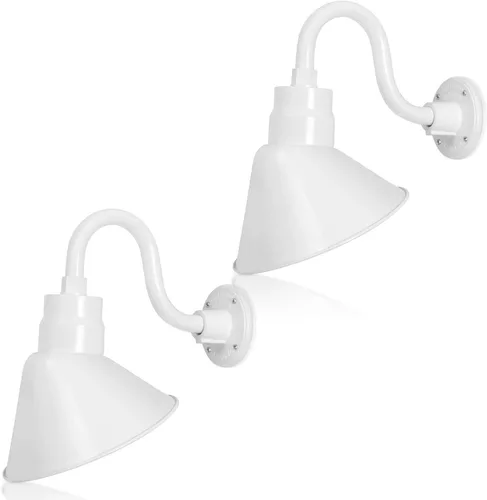 Miniatura 29 de Lámpara de señal de cuello de cisne con pantalla angular negra satinada de 10 pulgadas con brazo de extensión largo de 22 pulgadas, aplique de pared