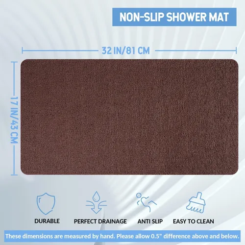 Miniatura 118 de Hargiis - Tapete antideslizante de secado rápido para tina y ducha, tapete exfoliante para pies, para baño, cocina u hotel, beige, 24 x 16 pulgadas
