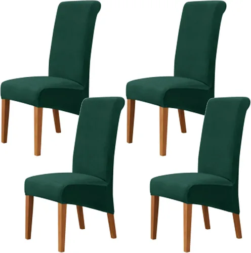 Miniatura 13 de Stretch Velvet Dining Chair Slipcovers Solid Color Armless Chair Cover with Elastic Bottom for Dining Room Kitchen Banquet (Blue, Set of 2)