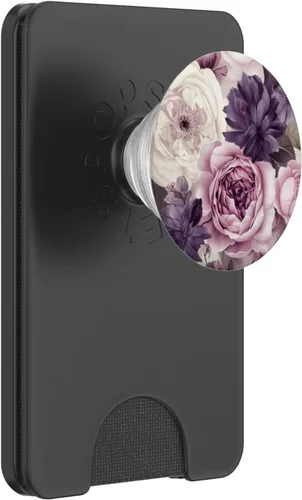 Miniatura 7 de Elegant Blush Pink & Purple Vintage Floral Rose PopGrip estándar y Peony PopSockets