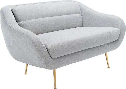 Miniatura 7 de SAFAVIEH Couture Home Collection Belladonna SFV4525A - Sofá biplaza tapizado de mediados de siglo, color gris claro, para sala de estar, dormitorio
