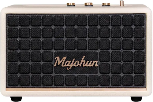 Miniatura 11 de Altavoz Bluetooth 5.4 de madera pico de 100 W, estéreo TWS vintage (negro) Retro style with bass & treble control, AUX & USB input; multiple