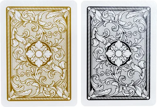 Miniatura 7 de Copag Legacy Design - Cartas de juego de 100% plástico, tamaño póker, índice Jumbo, juego doble negro/dorado