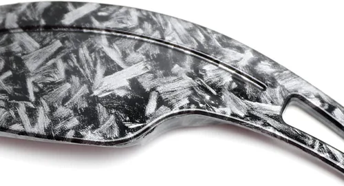 Miniatura 7 de iJDMTOY Extensiones de palanca de cambios de paleta más grandes estilo patrón de fibra de carbono forjada compatibles con Chevrolet 2014-2019 C7