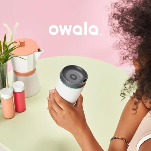 Miniatura 5 de Owala SmoothSip Vaso Térmico de Café de Acero Inoxidable Aislado, Taza de Café Helado Reutilizable, Taza de Viaje para Café Caliente, Sin BPA, 20