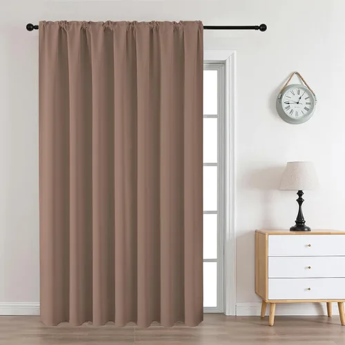 Miniatura 60 de CUCRAF - Cortinas opacas beige de 45 pulgadas, juego de 2 paneles con bolsillo para barra, cortinas para oscurecer dormitorios y sala de estar