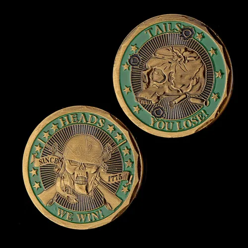 Miniatura 3 de Buena suerte cabezas colas desafío moneda, cabezas que ganamos colas que pierdes
