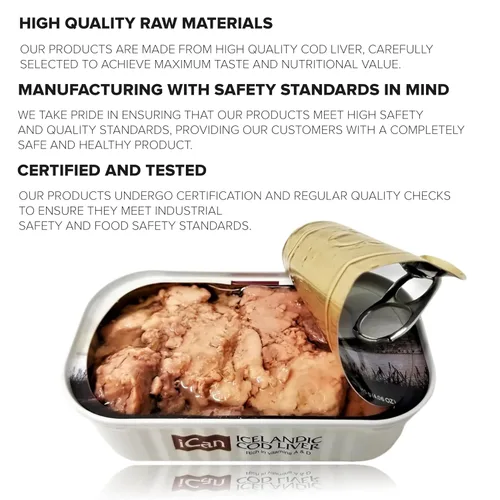 Miniatura 4 de Ican Hígado de bacalao de Islandia capturado en la naturaleza (paquete de 3) – Hígado de bacalao enlatado de 4.27 onzas en aceite propio – rico
