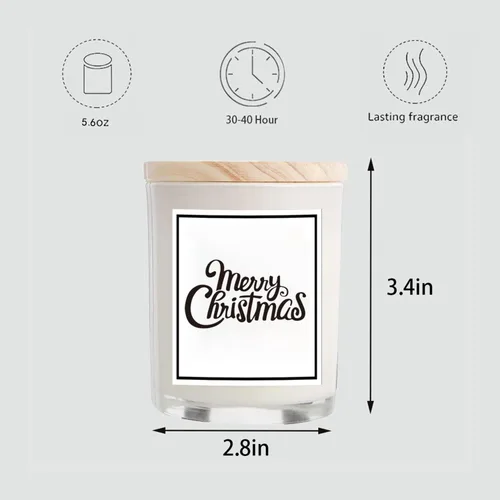 Miniatura 5 de Velas de Navidad, regalos de Navidad para mujeres y hombres, cera de soja natural 100% pura con aceites esenciales vegetales, perfectas para baño