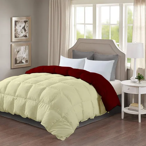 Miniatura 16 de Edredón reversible alternativo para todas las estaciones (negro y borgoña) tamaño California King 102 x 96 pulgadas, 1 edredón con pestañas