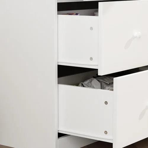 Miniatura 4 de Cómoda de guardería con mesa cambiadora para bebé, mesas cambiadoras de pañales para guardería con 5 cajones y estantes, estación cambiadora