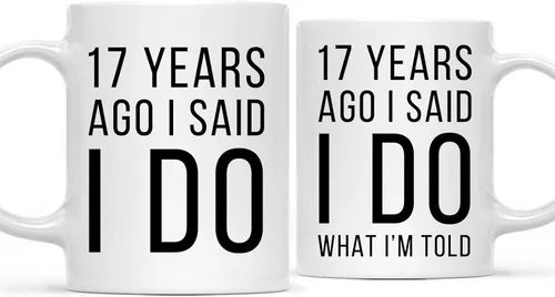 Miniatura 11 de Andaz Press Divertida taza de café de 11 onzas para parejas con texto en inglés "I Said I Do, I Said I Do What I'm Told", paquete de 2 con caja