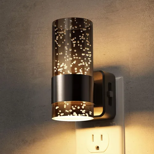 L LOHAS LED Night Lights Plug into Wall, Acrylic Bubble Night Light,Dimmable Nightlight with 0-100 LM, 3000K Plug in Night Light with Dusk to Dawn
