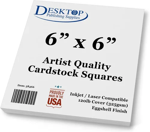 Miniatura 7 de Cuadrados de cartulina blanca de alta calidad, acabado de cáscara de huevo de calidad para dibujo de artista, para repuesto de arte giratorio