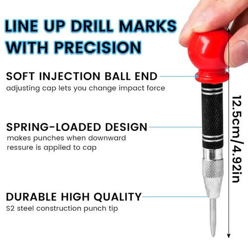 Miniatura 7 de Hakkin M35 Cobalt Unibit - Broca escalonada para metal de 1/4 a 3/4 pulgadas, con revestimiento de titanio, juego de tres brocas en espiral y punzón