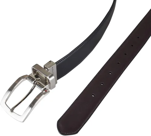 Miniatura 7 de Tommy Hilfiger Men's Leather with Two Buckles Boxed Belt Set, Black