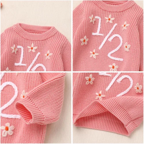 Miniatura 73 de Suéter de primer cumpleaños para bebés y niñas de un año de edad, sesión de fotos, otoño e invierno