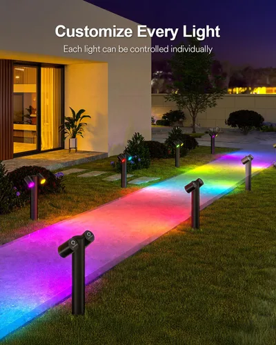Miniatura 3 de Luces de Camino Inteligentes Lumary Pro 700LM, Luces de Paisaje RGBAICW con Cambio de Color con 8 Focos Ajustables de 355° IP65 Impermeables