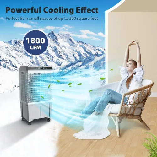 Miniatura 2 de LifePlus Enfriador de aire acondicionado evaporativo sin ventanas, enfriador de pantano, ventilador de enfriamiento portátil de 1800 CFM con 4