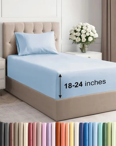 Miniatura 52 de Sábanas King divididas con bolsillos extra profundos, sábanas transpirables y refrescantes de 5 piezas, sábanas de lujo para hotel, suaves, sin 22