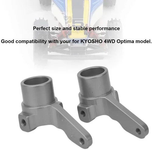 Miniatura 2 de Tbest 2 piezas de aleación de aluminio para nudillos de brazo de dirección (L/R) para 4WD Optima Maxima RC Car (plata) accesorios