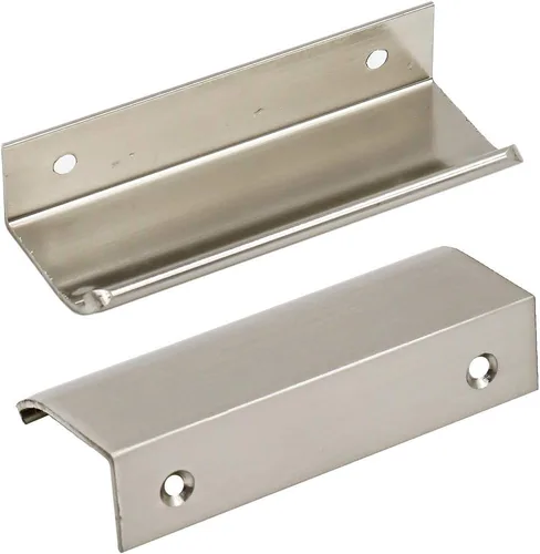 Miniatura 30 de Tiradores negros de 1.38 pulgadas para gabinete, 10 unidades, espacio entre agujeros de 0.63 pulgadas, tiradores de borde de aleación de aluminio