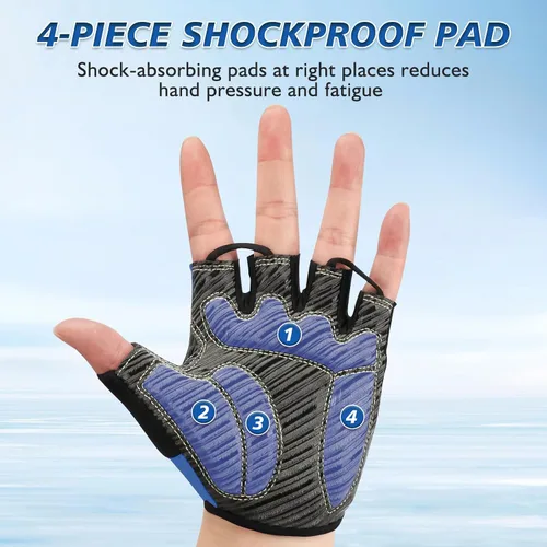 Miniatura 6 de Guantes de ciclismo con almohadilla absorbente de golpes, agarre extra, ajuste flexible, peso ligero, transpirable para hombres y mujeres ciclismo