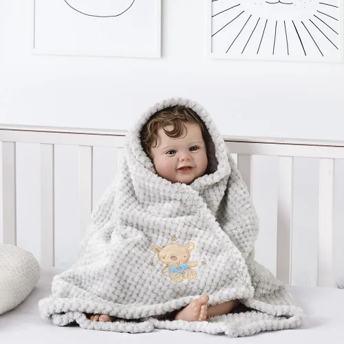 Miniatura 5 de CREVENT - Manta bonita, cómoda y mullida para bebés, niños y niñas, 30 x 40 pulgadas, ropa de cama, para cuna y cochecito, regalo para recién Oso