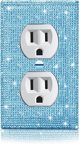 Miniatura 36 de 4 piezas de placa de pared rosa plateado brillante cubierta decorativa interruptor de luz cubierta de interruptor de palanca única diamantes