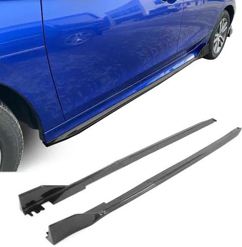 IKON MOTORSPRTS - Faldas laterales compatibles con Honda Civic 2022-2026, sedán de 4 puertas, polipropileno de polipropileno, fibra de carbono,