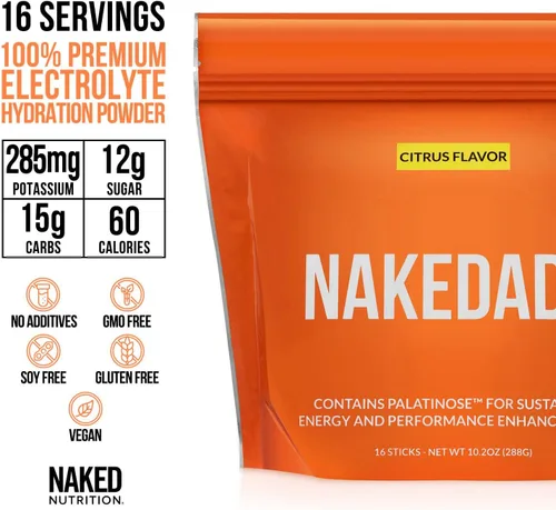 Miniatura 3 de Naked ade Citrus - Polvo de bebida deportiva que mejora el rendimiento, polvo de electrolitos, sin OMG ni edulcorantes artificiales, sin gluten, sin