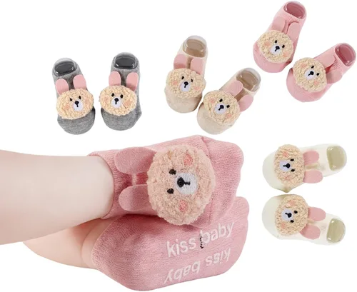 Miniatura 12 de Calcetines de algodón con agarre antideslizante para bebés, bebés, niñas, regalos para niñas