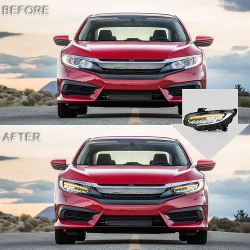 Miniatura 5 de VLAND Faros delanteros para Honda Civic de 10ª generación Sedan/Coupe/Hatchback/Type R 2016-2021