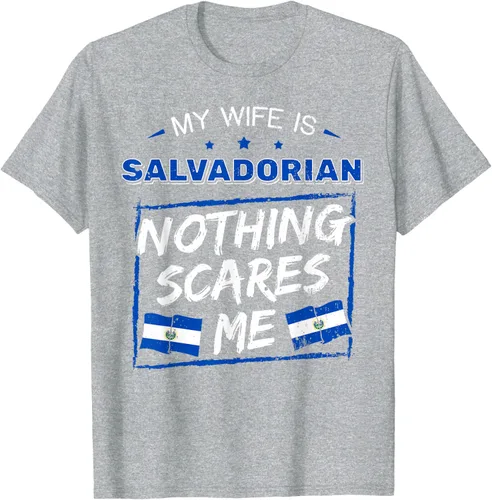 Miniatura 60 de Camiseta con la bandera de raíces salvadoreñas de El Salvador My Wife Is Salvadoran Roots, Negro