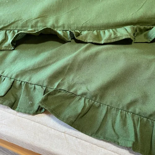 Miniatura 4 de Green Hemp Duvet Cover with Ruffles 1pc - only Duvet Cover (US Double 80x80")