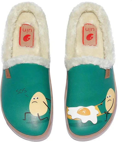 Miniatura 5 de UIN - Pantuflas de mujer, cómodas, modernas, pintadas con diseños artísticos, para viajar, con punta ancha, estilo informal, para el hogar