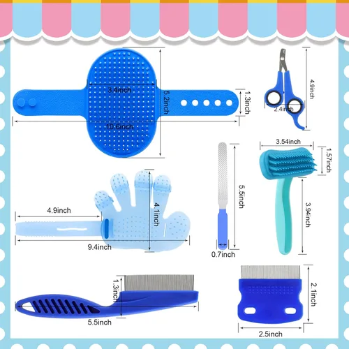 Miniatura 2 de KALAMANDA - Kit de aseo para conejo, cepillo para quitar uñas con cortaúñas de conejo, recortadores de uñas de conejo con peines para mascotas