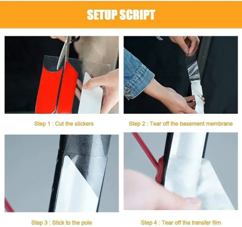 Miniatura 5 de Adhesivo reflectante para pedal AOVO/XIAOMI Mijia M365, rueda delantera y trasera, impermeable, repuesto (rojo-blanco)