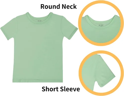 Miniatura 2 de GUISBY Pijama corto suave de rayón para bebés, niños y niñas, conjunto de 2 piezas