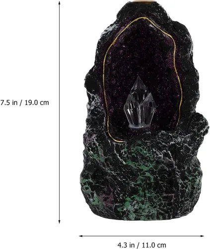 Miniatura 2 de Quemador de incienso LED de reflujo con cascada, soporte de incienso de resina, adornos de aroma para interiores, luz nocturna para oficina en casa