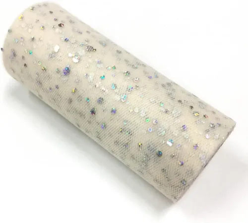 Miniatura 30 de Rollo de tul con lentejuelas con purpurina, decoración de boda, suministros de organza para fiestas de cumpleaños, carrete de tela, vestido tutú