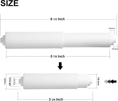 Miniatura 2 de Paquete de 2 varillas de repuesto de rodillo con resorte para papel higiénico blanco