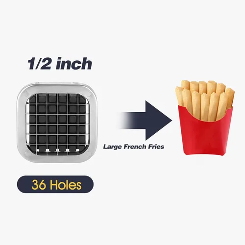 Miniatura 3 de Cortador de papas fritas, Ruooson - Cortador profesional de papas con cuchillas de acero inoxidable de 1/2 pulgada, ideal para papas enteras