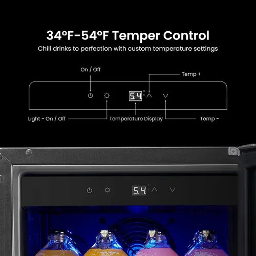 Miniatura 4 de Yeego Refrigerador de bebidas y mini refrigerador, enfriador de bebidas de 15 pulgadas con 80 latas de 34 a 54 °F, pequeño enfriador de cerveza