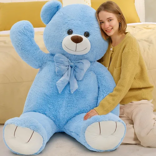 Miniatura 14 de Tezituo Oso de Peluche Gigante de 47 Pulgadas, Suave Animal de Peluche Grande Tamaño Real de 4 Pies, Juguete de Oso de Peluche, Regalo de San Azul